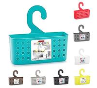 plastific Plastic Hanging Shower Basket Bathroom Caddy Basket Organizer (Turquoise, 26 x 8 x 24 cm)
