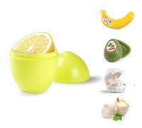 PLASTIFIC Plastic Reusable Vegetable Storage Box Lemon Keeper Safe Box Banana Case Lemon Saver Freezer Fridge Holder Left Over, Fresh-Keeping Cases (Lemon Saver Box)