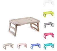 PLASTIFIC Tray with Legs Folding Table for Breakfast or Lunch in Bed Holder for Phone, Tab, Eating, Writing, Reading, Working on Bed | 51 x 33 cm, One Size (Taupe)