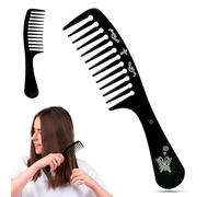 PLASTIFIC Unisex Hair Comb Brush Pocket Travel Portable Beard Mustache Palm Hair Styling Tools Scalp Massage Black Shampoo Comb Head Massager Scalp Brush (Black - 22.5cm)