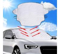 PLASTIFIC Universal Foldable Silver Car Windscreen Frost Protector Front Rear Ice Cover for Windscreen Car Windscreen Frost Protectors to Protect Your Windscreen from Ice/frost (Silver, 157 x 126cm)