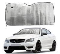 PLASTIFIC Universal Foldable Silver Car Windshield UV Visor Cover Front Rear Window Shade to Block UVR Keeping Your Vehicle Cooler (Silver, 130 x 60cm)