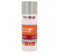 Plastikote 071012 Trade Quick Dry Acrylic Spray Paint Gloss Grey 400Ml