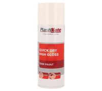 Plastikote 071007 Trade Quick Dry Trim Spray Paint High Gloss White 400Ml