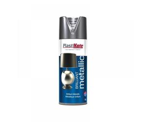 Plastikote 440161 Brilliant Metallic Spray Silver 400Ml