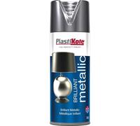 Plastikote Brilliant Metallic Aerosol Spray Paint Silver 400ml