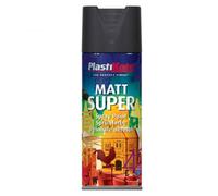 Plasti-kote 3101 400ml Super Spray Paint - Matt Black (Packaging may vary)