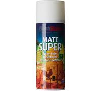 Plastikote 011107 Matt Super Spray White 400Ml