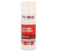 Plastikote 071007 Trade Quick Dry Trim Spray Paint High Gloss White 400Ml