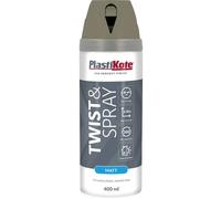Plastikote 023122 Twist & Spray Matt 400Ml Quartz Grey