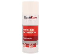 Plastikote 071006 Trade Quick Dry Trim Spray Satinwood White 400Ml