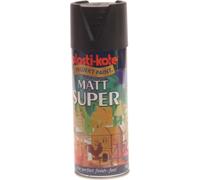 Plastikote Super Matt Aerosol Spray Paint Black 400ml