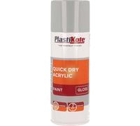 Plastikote 071012 Trade Quick Dry Acrylic Spray Paint Gloss Grey 400Ml