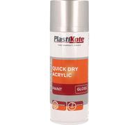 PlastiKote Trade Quick Dry Acrylic Spray Paint Gloss Silver 400ml PKT71013