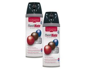 Plastikote Twist & Spray Paint Gloss Black 2 x 400ml