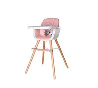 Plastimyr Highchairs | Wooden High Chair with Synthetic Leather Seat · Harness 5 Points · Minimalist Design · Pink 50x65x85cm