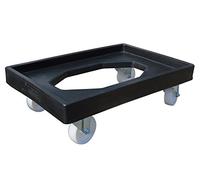 Plastor 1 x Black Euro Container and Stack/Nest Container Wheeled Dolly/Skate - 600mm x 400mm