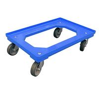 Plastor 1 x Blue Euro Container and LC3 Container Wheeled Dolly/Skate - 600mm x 400mm