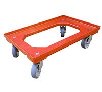 Plastor 1 x Red Euro Container and LC3 Container Wheeled Dolly/Skate - 600mm x 400mm