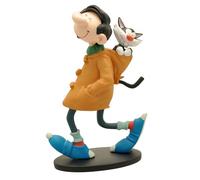 Plastoy collectible figurine: Gaston Lagaffe Duffle-Coat with his cat (00303)