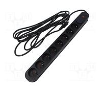 PLASTROL AL8/PL/1,5M/CZARNY Plug socket strip