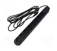 PLASTROL AL8/PL/5M/CZARNY Plug socket strip