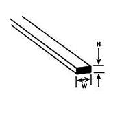 Plastruct 1.0 x 2.0mm Strips 10pcs # MS-408