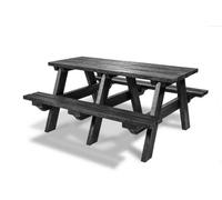 Plaswood A-Frame Heavy Duty Picnic Table, Premium Quality, Black, 4 Seater, Recycled Plastic