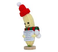 Plátano De Crochet Positive - 1.18 x 5.91 Pulgadas Juguetes Plush Muñeca Point, Positive With Tarjeta Aliento, Plátano De Plush De Apoyo Emocional | Muñeco De Punto Para Niños Y Niñas