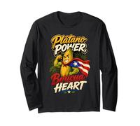 Platano Power Boricua Heart Puerto Rican Long Sleeve T-Shirt