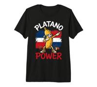 Platano Power Dabbing Banana Mascot Dominican Republic Flag Premium T-Shirt