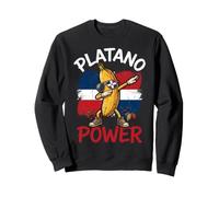 Platano Power Dabbing Banana Mascot Dominican Republic Flag Sweatshirt