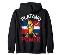 Platano Power Dabbing Banana Mascot Dominican Republic Flag Zip Hoodie