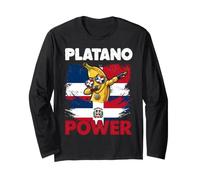 Platano Power Dominican Republic Flag Dabbing Banana Long Sleeve T-Shirt
