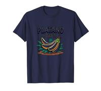 Platano Power: Tropical Fruit Lovers Banana Pride T-Shirt, Men, Navy, XXL