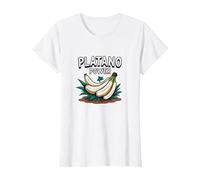 Platano Power: Tropical Fruit Lovers Banana Pride T-Shirt, Women, White, M