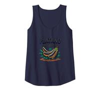 Platano Power: Tropical Fruit Lovers Banana Pride Tank Top, Women, Navy, L