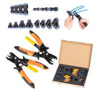 PLATATO Push to Connect Fittings Air Line Disconnect Tool Kit Push Fitting Removal Tool for 1/4”, 5/16”, 3/8”, 1/2” (6mm, 8mm,10mm,12mm) Quick Connect Release Pliers with 15 Pcs Pneumatic Fittings