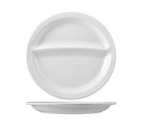 Plate 2 Compartments Porcelain Naples White 30 Cm Saturnia