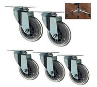 Plate Casters 3in Office Chair Caster Computer Chair Wheels Rubber Heavy Duty,with Mounting Plate,Smooth & Safe,Noise-Free,Perfect Replacement for Desk Chair Mat