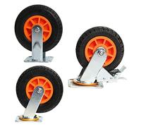 Plate Casters 4 Pack Swivel Caster Wheels, Heavy Duty Industrial Castors, Fixed - Swivel - Brakes - Durable - Solid - for Furniture, Carts, Industrial Castors x2, Casters (Color(5 inch)