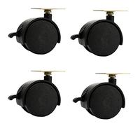 Plate Casters 4 pcs Nylon Furniture Wheels 2 Inch Office Chair Caster,Swivel Double Wheel,Load 100kg,Replacement for Cots,Computer Desks,Sofa,Top Plate Mounting,Wear Resistant/Mute