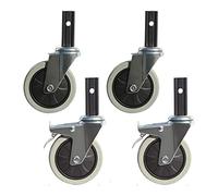 Plate Casters 4in Dining Cars Caster,Swivel Stem Furniture Wheel,with Square Tube,Long Handle 23×65mm,4 Pcs,No Noise,Capacity 400kg,for Commercial Kitchen Tables Castors Casters