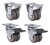 Plate Casters Fully Silent Casters Universal Wheel with Brake 15 Inch 2 Inch Sofa Furniture Small Wheel Directional Steering Wheel Castors Casters(B,1.5 Inch)