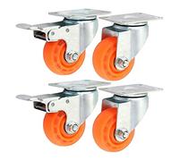 Plate Casters Furniture Casters 3''/100mm/5 Inch with Brake Industrial Wheels Heavy Duty Casters 300kg Plate Swivel 4 Packs Castors Casters(5inch)