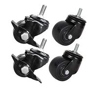 Plate Casters Heavy Duty Thread Castor Wheels M10, 40mm 15'' 50mm 2inch Silent Nylon Casters for Furniture&Industrial Transport 320kg-400kg Swivel Wheel with Brake for Factory Ware Castors (Co(1.5inch