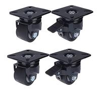 Plate Casters Heavy Duty Wheels 2'' 25'' 3'' Industrial Casters 300kg-600kg Low Center of Gravity Silent Nylon Swivel Plate with Brake for Mechanical Equipment Workbench Transporta Castors (Co(2inch)