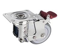 Plate Casters Metal Swivel Casters, Heavy Duty Industrial Castors, Double Spring Shock Absorption, No Noise, Cover, Anti- Wheels, 360°Top Plate, with Brakes Castors (Color :(With Brake Casters,4 inc