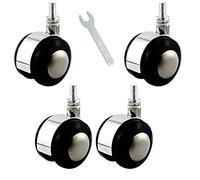 Plate Casters Pack of 4 Office Chair Caster 2" Nylon Furniture Wheels,Swivel Double Wheel,Alloy Bracket,Capacity 60kg,Replacement for Cots,Computer Desks