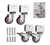 Plate Casters Swivel Castors,15inch,Mute Furniture Caster,with U-Shaped,Precision Ball Bearings,Load Capacity 75kg,Furniture Component,with Screws,4pcs Castors (Color : 4brake(2swivel+2brake,20mm/0.8
